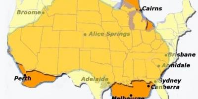 Austrálie do ameriky mapě