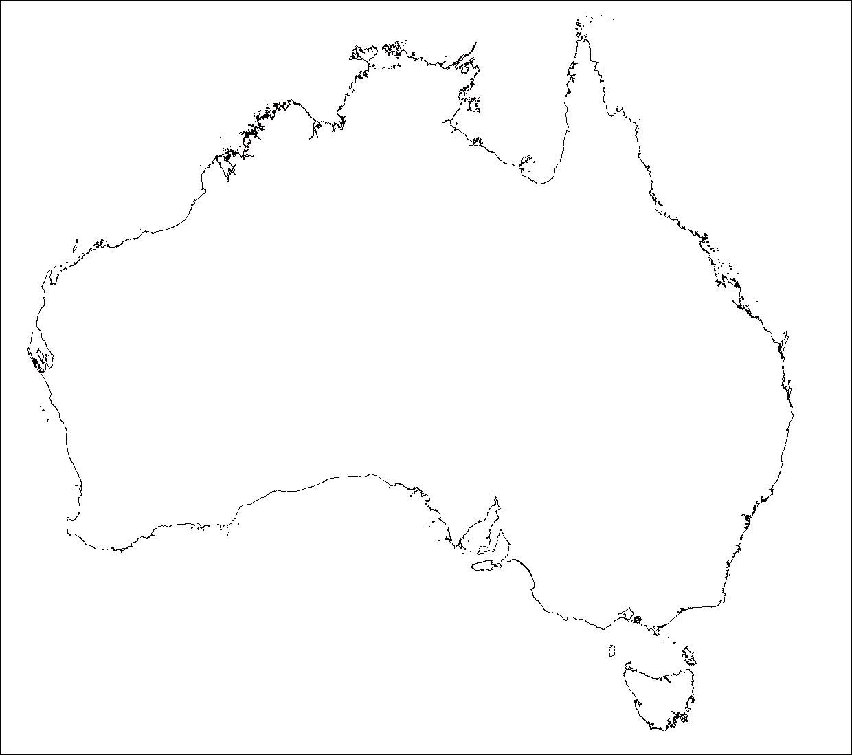 austrálie slepá mapa Slepá mapa austrálie   Austrálie slepá mapa (Austrálie a Nový  austrálie slepá mapa