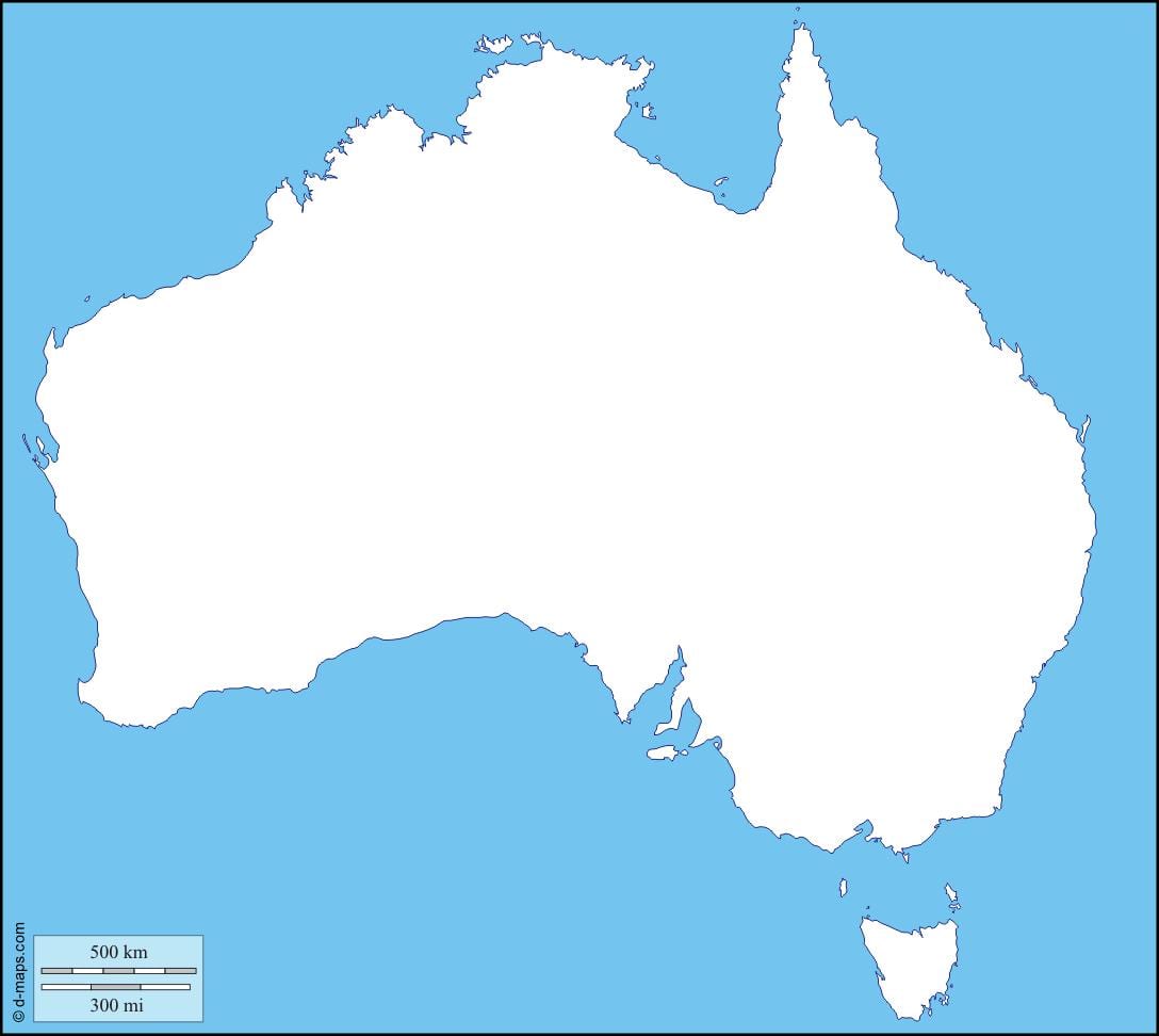 mapa Austrálie osnovy
