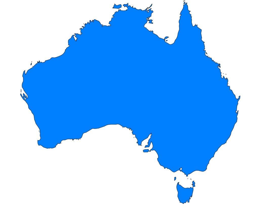Vektorová mapa austrálie