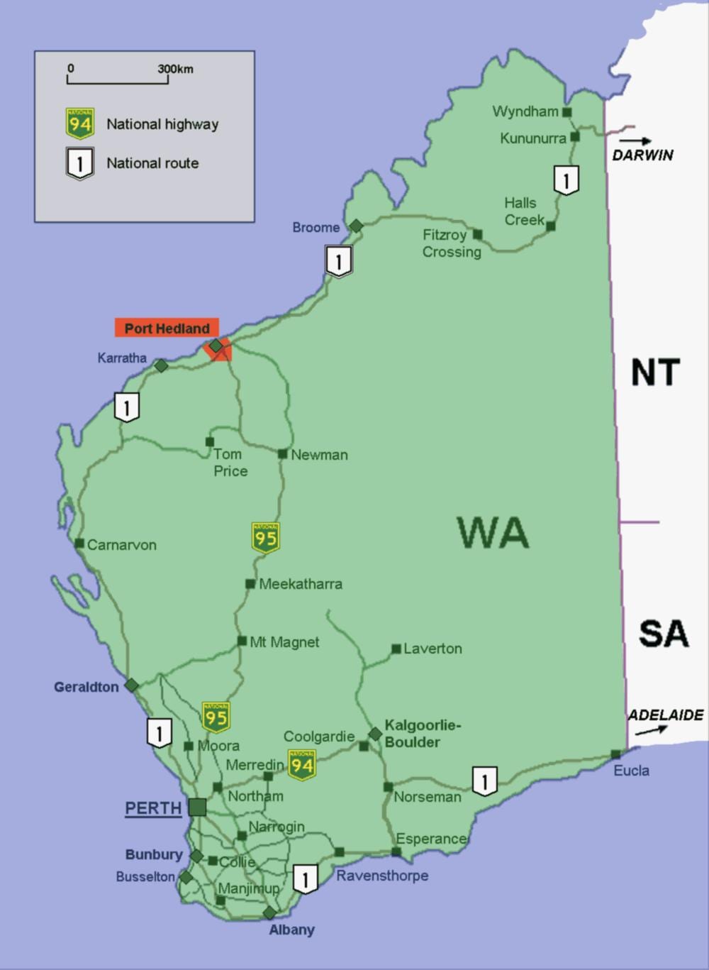 Mapa Austrálie Porty