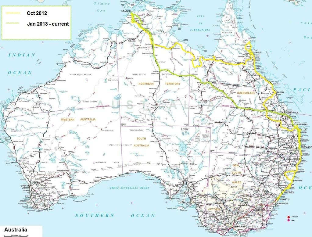 Australský silniční mapě