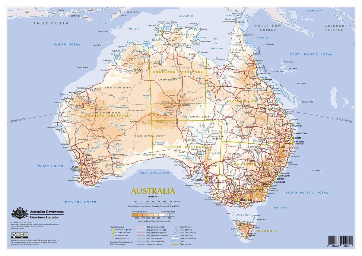 mapa Austrálie transporty