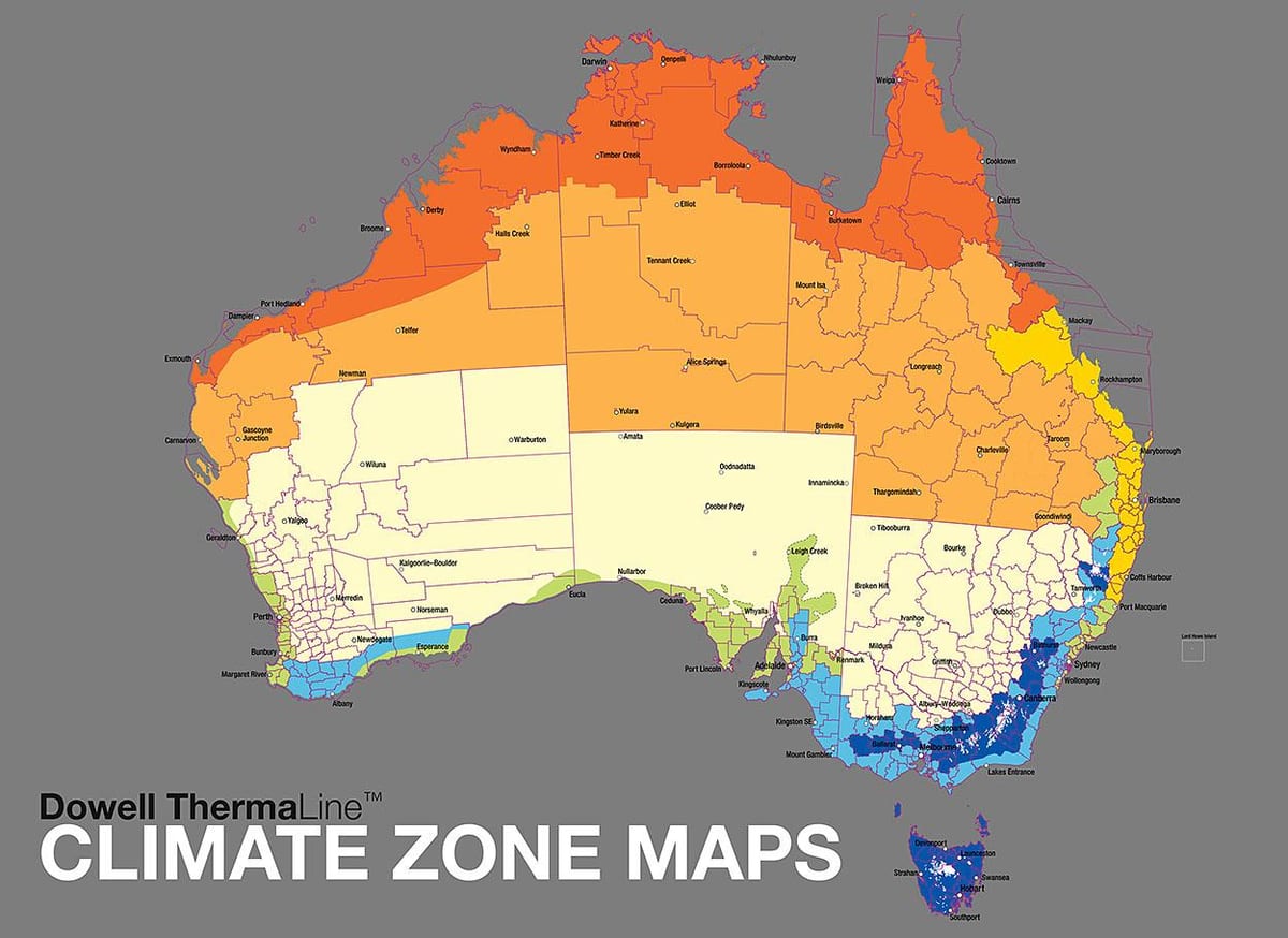 Australské klimatické zóny mapě