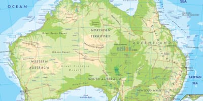 Fyzická mapa Austrálie