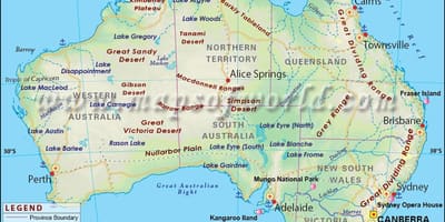 Mapa Austrálie s hlavicemi