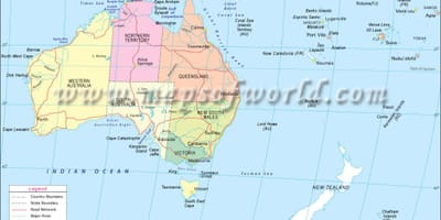 Mapa Austrálie kontinent