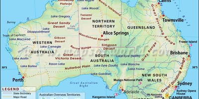 Austrálie na mapě