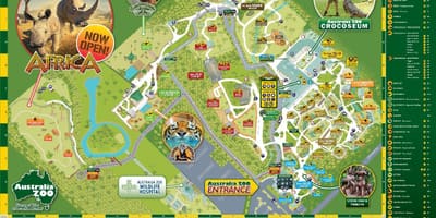 Mapa Austrálie zoo