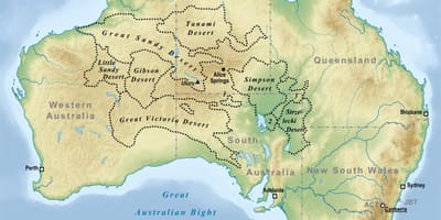 Poušť Austrálie mapa