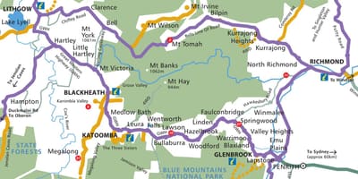 Mapa blue mountains Australia