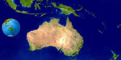 Austrálie satelitní mapě