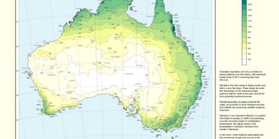 Australský srážek mapě