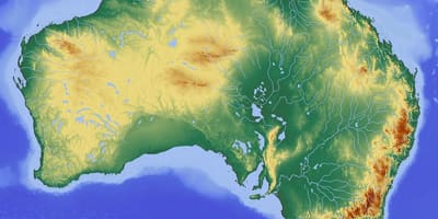 Topografická mapa Austrálie