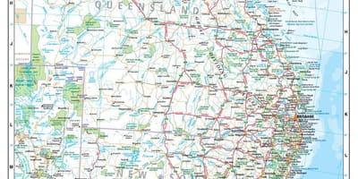 Mapa Východní Pobřeží Austrálie
